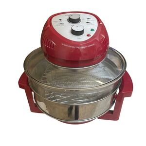 BIG BOSS 16QT Red Halogen Countertop Convection Oven Air Fryer Large Cooker